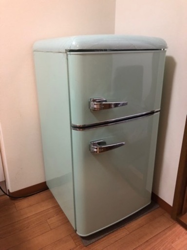 レトロ冷蔵庫 小型 2ドア 81L 家庭用 冷凍庫 PRR-082D-B