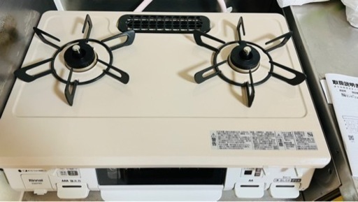 リンナイガステーブルKG64TW2L(都市ガス)2019年製　左強火力・ホース付