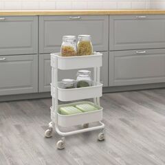 IKEA RÅSHULT ロースフルト ワゴン ホワイトの画像