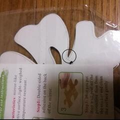 急募🔊レアなイルカとハイビスカス(ブルー)の鏡｛ステッカータイプ｝セット🐬🌺の画像