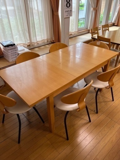 伸縮ダイニングテーブルセット 横幅最小135〜最大180