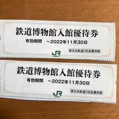 鉄道博物館入館優待券　2 枚