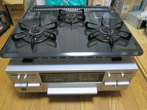 中古 ガスレンジ LPガス用 ビルトイン 3口＋グリル