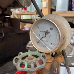 鳥取発引き取り限定 ヤンマー発動機付き明治コンプレッサー　動作確認済み　現状渡し　自家塗装品　近県まで配送可能の画像