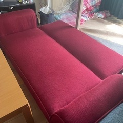 ソファーベッド  赤 オシャレ インテリア ソファー ベッドの画像