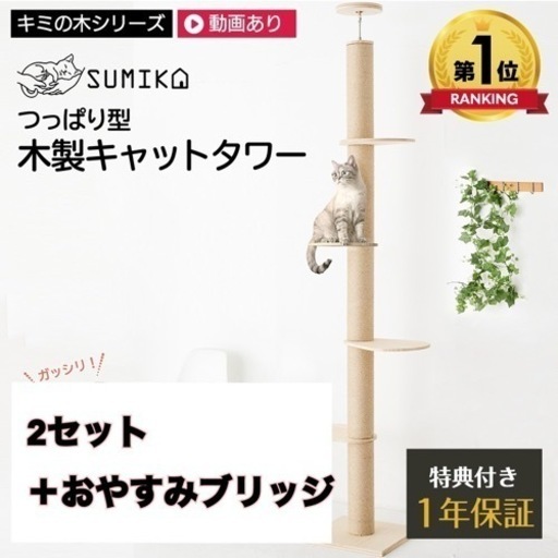 お得⭐︎SUMIKAキャットタワー2セット！ブリッジ2枚付き！