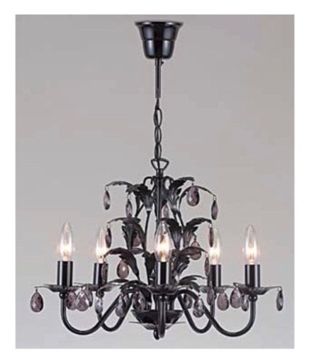 シャンデリア　黒　姫系　LED電球付き