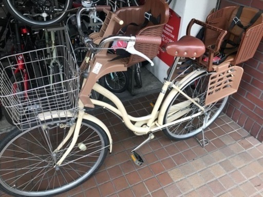 26インチ　前後チャイルドシート付き　アイボリー