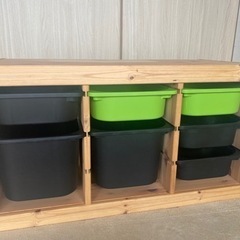 IKEA TROFAST/トロファスト おもちゃ収納　グリーン・...
