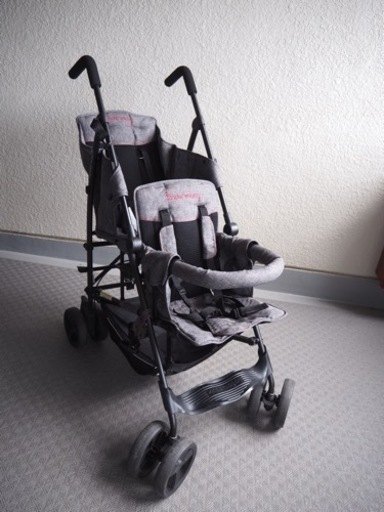 【値下げ】キンダーワゴン･縦型双子ベビーカー