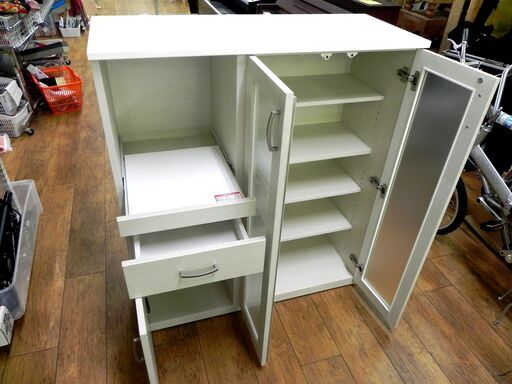 ニトリ ミドルレンジボード 幅100×奥40×高115cm 食器棚 収納 家具 キッチンボード 札幌市 厚別区