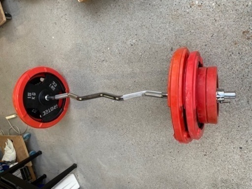 お薦め品‼️激安‼️iROTEC 76kg バーベル Wバー&プレート