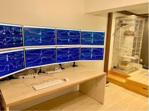 ★トレーダーにお勧め★ディスプレイ8枚、モニターアーム、ハード面フルセット