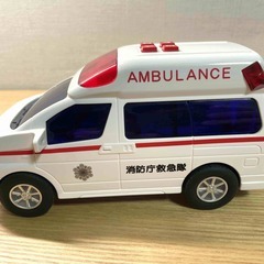 歌うミニカーとピーポー音がする救急車のセットの画像