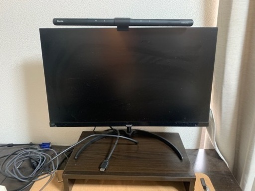 【お得4点セット】モニター・PC代・L字デスク・PCライトセット