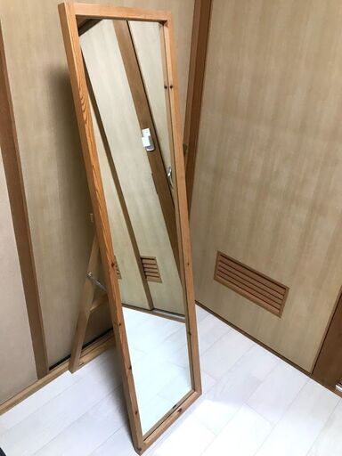 （決定しました）無印良品 パイン材ミラー幅36×高さ145×厚み6cm