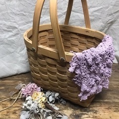 ナチュラル雑貨　取手付きバスケット