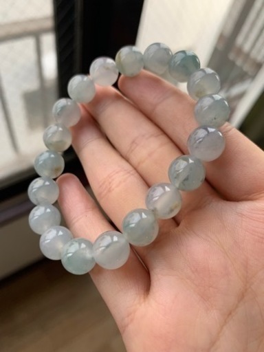 本翡翠ブレスレット　大玉　完美品　高氷ヒスイ　ミャンマー産　希少　国石　5月誕生石　一点物　プレゼント　ギフト　魔除け　幸運石