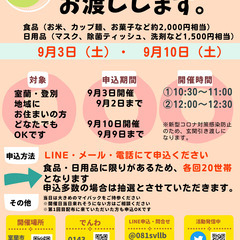 無料で食品をお渡しします～第2回フードパントリーの開催～