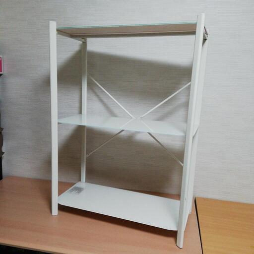 ガラス天板 3段収納棚