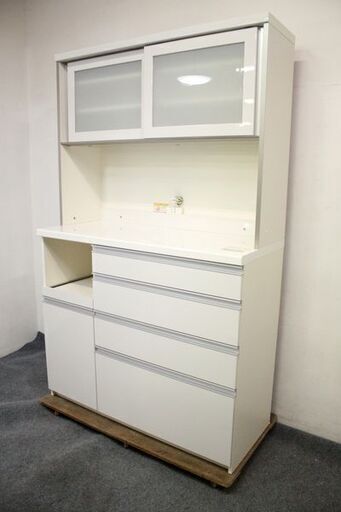 パモウナ キッチンボード 収納棚 キッチン 収納家具  レンジボード幅120cm  中古家具 店頭引取歓迎 R6329)