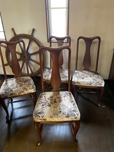 [お渡し完了致しました有難うございました]maruni ねこ足　フォルム良し素敵なチェア　4脚