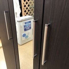 ニトリ◆100ｃｍ幅◆ミラー付3面クローゼット◆ダークブラウン【こちらは店舗です。浜村鹿野温泉ICから3分 買取本舗 宮本リサイクル 営業時間9～19時 定休日水曜】の画像