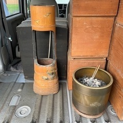 火鉢　ケヤキ机　卓　せいろ　編機　和裁電化鏝　昭和　レトロ　骨董　ザル