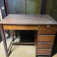 先約あります。昭和レトロ　木製の机　古道具