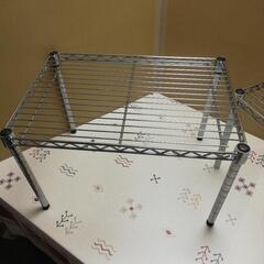 中古ステンレスパイプの棚2点の画像