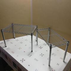 中古ステンレスパイプの棚2点の画像