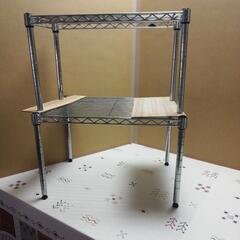 中古ステンレスパイプの棚2点の画像