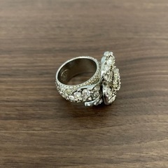 CHANEL 07V COCO NARC CAMELLIA DESIGN STONE RING MADE IN