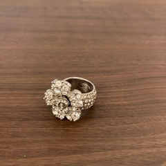 CHANEL 07V COCO NARC CAMELLIA DESIGN STONE RING MADE IN FRANCE/シャネルココマークカメリアデザインストーンリング