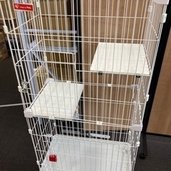 【中古品】アイリスオーヤマ スリムキャットケージ 2段　PSCC...
