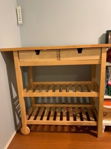 無垢材　カウンターワゴン　IKEA フォルホイア