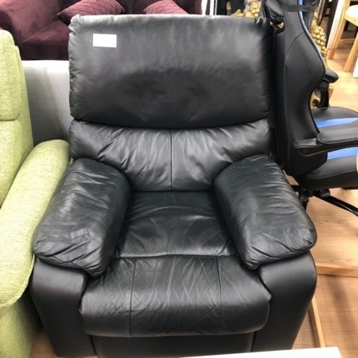 ニトリ  電動リクライニングソファー  1人掛け  レザー オゾン3  ブラック  【トレファク上福岡】