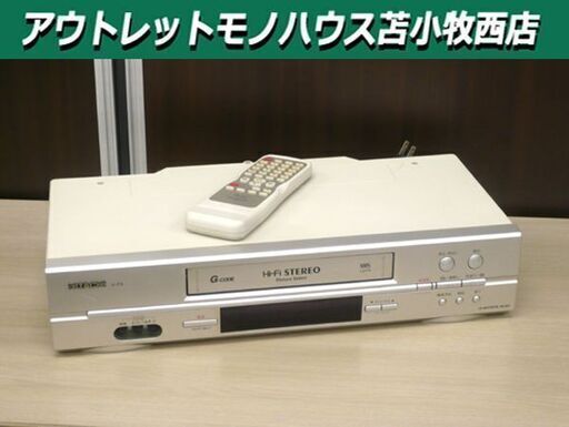HITACHI ビデオデッキ 動作品 V-F3 2001年製 リモコン付 VHS 日立 苫小牧西店