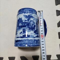 ヴィンテージ　Happy Dining Room　ハッピーダイニングルーム ジョッキ　洋風画　西洋画　中国食器　レトロ　コップ　マグカップ　食器　オブジェ　ディスプレイ　飾りの画像