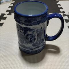 ヴィンテージ　Happy Dining Room　ハッピーダイニングルーム ジョッキ　洋風画　西洋画　中国食器　レトロ　コップ　マグカップ　食器　オブジェ　ディスプレイ　飾りの画像