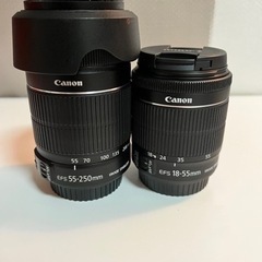 CanonレンズセットEF-S 18-55mm F3.5-5.6とEF-S 55-250ｍｍ F4-5.6純正望遠の画像