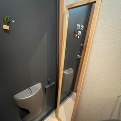 全身ミラー　鏡　ナチュラル木目の画像