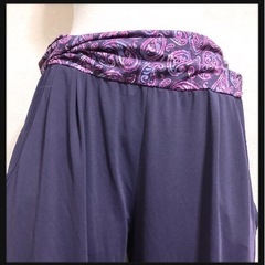 ꒰kissmark꒱ペイズリー柄 ヨガウェア サルエルパンツ 紫...