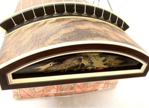 【SOLD OUT！】◆和琴◆13弦琴 蒔絵あり　全長184cm 琴柱／琴爪など付属品7点セット付
