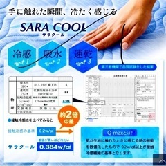 新品 未使用品 冷感×吸水×速乾×抗菌防臭×吸湿放湿 ★冷感敷パッド2枚組みの画像