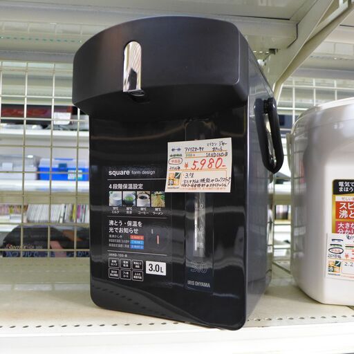 アイリスオーヤマ マイコンジャーポット IAHD-130-B  電気ポット 3L 【モノ市場東海店】 141