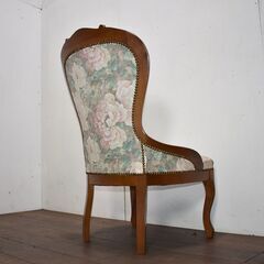 【ヤ取終了3/30】≪zy630≫イギリス/英国 アンティーク調 授乳 ナーシングチェア スツール付き カブリオールレッグ 子育て 40815-02の画像
