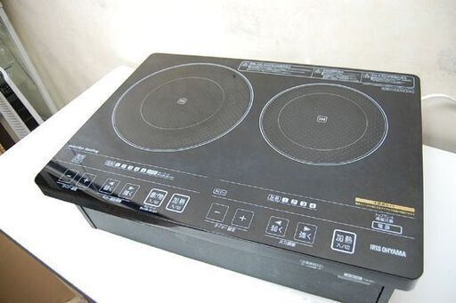 アイリスオーヤマ 2口 IHヒーター EIH1470V-B 専用台付き 2014年製 動作確認済み IHコンロ 電磁調理器 IRIS 