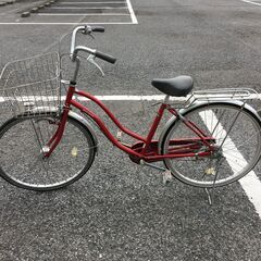 軽快自転車 26インチ レッド クリーニング済み KJ858