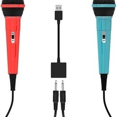 Switch用 カラオケマイク 有線 マイク 2本 #904の画像